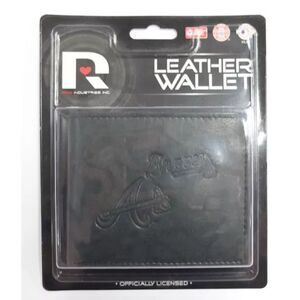 Rico Industries MLB Atlanta Braves Laser Engraved Billfold Wallet in Black